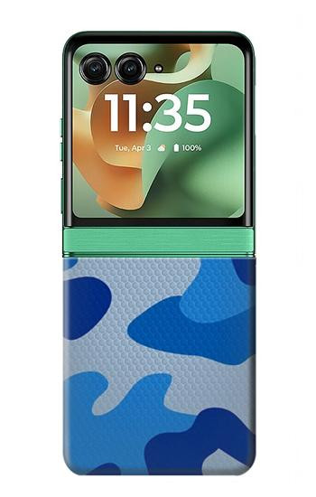 S2958 Army Blue Camo Camouflage Case For Motorola Razr 70+,60+, Razr+ (2026, 2025, 2024)