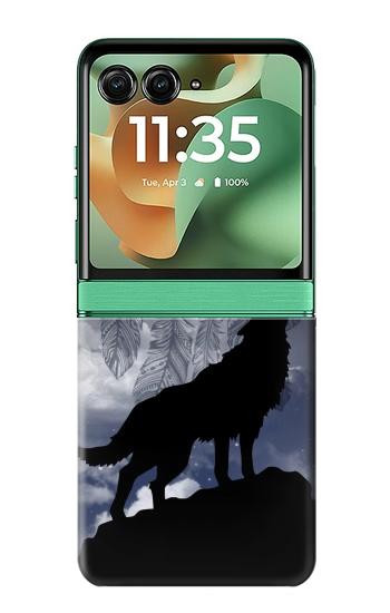 S3011 Dream Catcher Wolf Howling Case For Motorola Razr 70+,60+, Razr+ (2026, 2025, 2024)