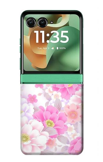 S3036 Pink Sweet Flower Flora Case For Motorola Razr 70+,60+, Razr+ (2026, 2025, 2024)