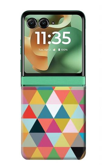 S3049 Triangles Vibrant Colors Case For Motorola Razr 70+,60+, Razr+ (2026, 2025, 2024)