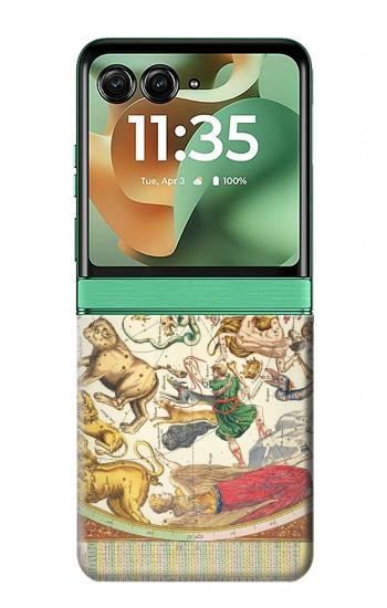 S3145 Antique Constellation Star Sky Map Case For Motorola Razr 70+,60+, Razr+ (2026, 2025, 2024)