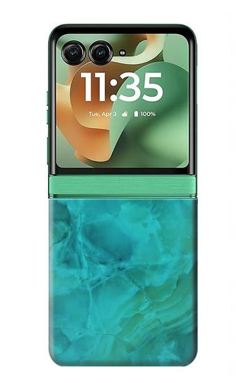 S3147 Aqua Marble Stone Case For Motorola Razr 70+,60+, Razr+ (2026, 2025, 2024)