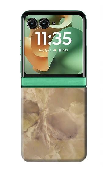 S3240 Yellow Marble Stone Case For Motorola Razr 70+,60+, Razr+ (2026, 2025, 2024)