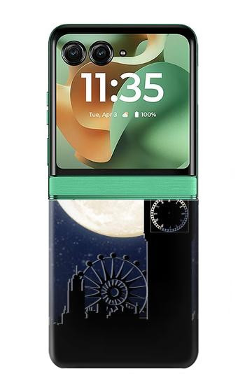 S3249 Peter Pan Fly Full Moon Night Case For Motorola Razr 70+,60+, Razr+ (2026, 2025, 2024)
