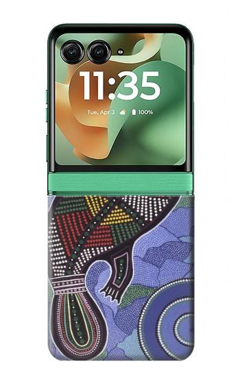 S3387 Platypus Australian Aboriginal Art Case For Motorola Razr 70+,60+, Razr+ (2026, 2025, 2024)