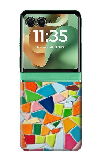 S3391 Abstract Art Mosaic Tiles Graphic Case For Motorola Razr 70+,60+, Razr+ (2026, 2025, 2024)