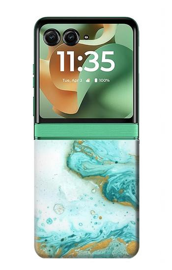 S3399 Green Marble Graphic Print Case For Motorola Razr 70+,60+, Razr+ (2026, 2025, 2024)