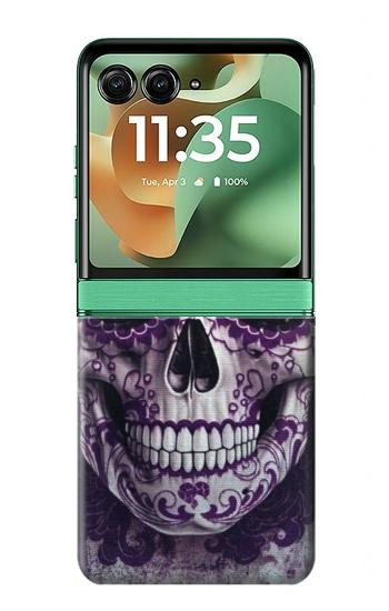 S3582 Purple Sugar Skull Case For Motorola Razr 70+,60+, Razr+ (2026, 2025, 2024)