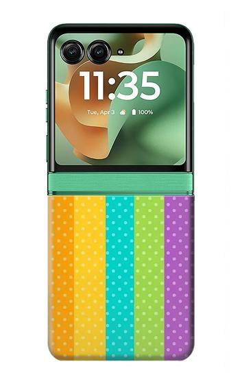 S3678 Colorful Rainbow Vertical Case For Motorola Razr 70+,60+, Razr+ (2026, 2025, 2024)