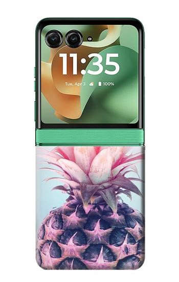 S3711 Pink Pineapple Case For Motorola Razr 70+,60+, Razr+ (2026, 2025, 2024)