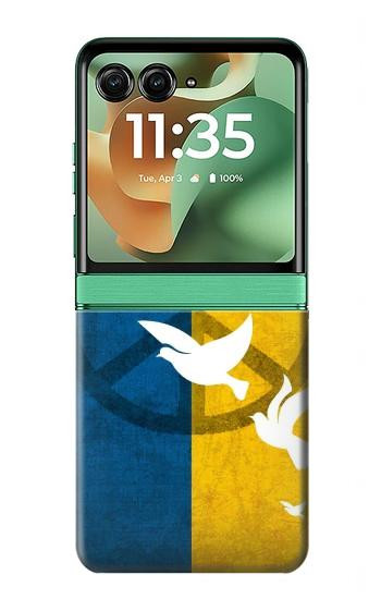 S3857 Peace Dove Ukraine Flag Case For Motorola Razr 70+,60+, Razr+ (2026, 2025, 2024)