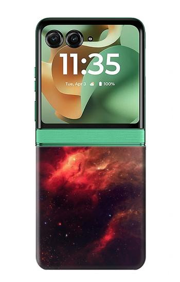 S3897 Red Nebula Space Case For Motorola Razr 70+,60+, Razr+ (2026, 2025, 2024)