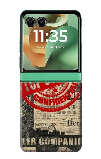 S3937 Text Top Secret Art Vintage Case For Motorola Razr 70+,60+, Razr+ (2026, 2025, 2024)