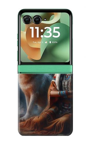 S3995 Grim Wolf Indian Girl Case For Motorola Razr 70+,60+, Razr+ (2026, 2025, 2024)