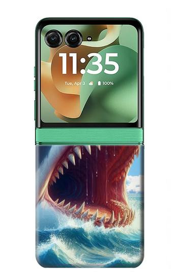 S4004 Oil Color Painting Giant Shark.jpeg Case For Motorola Razr 70+,60+, Razr+ (2026, 2025, 2024)