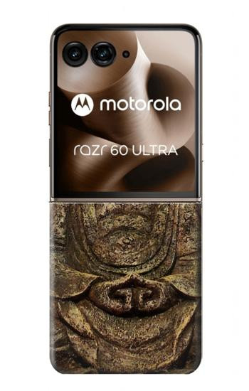 S0344 Buddha Rock Carving Case For Motorola Razr 70 Ultra, 60 Ultra, 50 Ultra, Ultra 2026, Ultra 2025