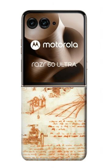 S0566 Technical Drawing Da Vinci Case For Motorola Razr 70 Ultra, 60 Ultra, 50 Ultra, Ultra 2026, Ultra 2025