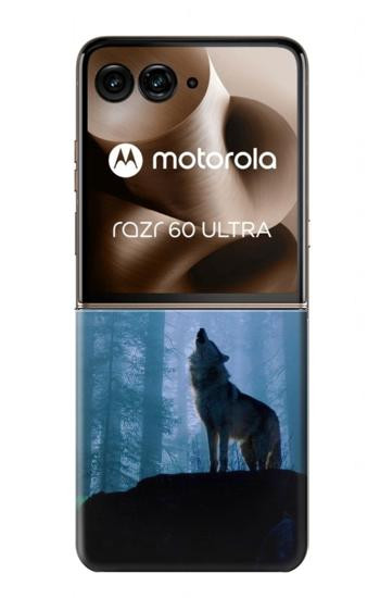 S0935 Wolf Howling in Forest Case For Motorola Razr 70 Ultra, 60 Ultra, 50 Ultra, Ultra 2026, Ultra 2025