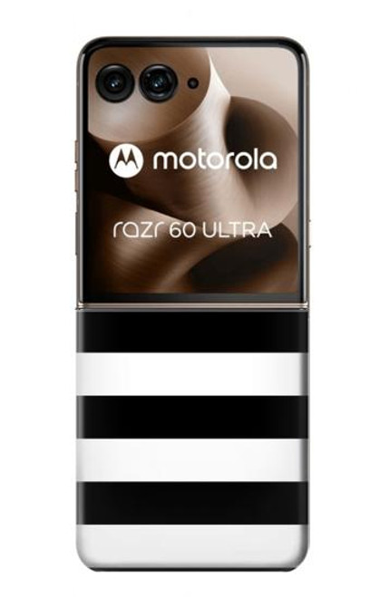 S1596 Black and White Striped Case For Motorola Razr 60 Ultra, Razr Ultra 2025
