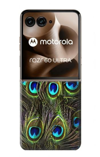 S1965 Peacock Feather Case For Motorola Razr 70 Ultra, 60 Ultra, 50 Ultra, Ultra 2026, Ultra 2025