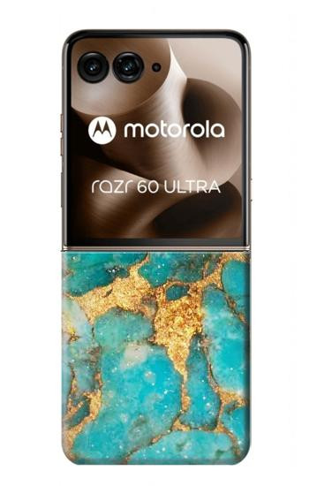 S2906 Aqua Turquoise Stone Case For Motorola Razr 70 Ultra, 60 Ultra, 50 Ultra, Ultra 2026, Ultra 2025