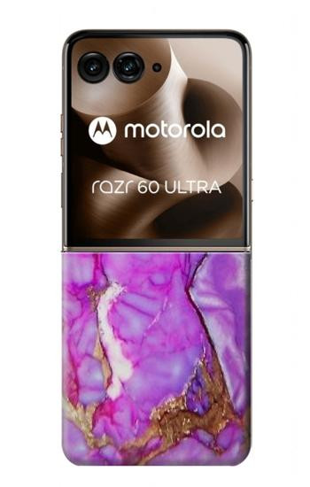 S2907 Purple Turquoise Stone Case For Motorola Razr 70 Ultra, 60 Ultra, 50 Ultra, Ultra 2026, Ultra 2025