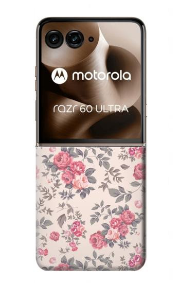 S3095 Vintage Rose Pattern Case For Motorola Razr 70 Ultra, 60 Ultra, 50 Ultra, Ultra 2026, Ultra 2025