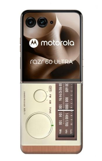 S3165 FM AM Wooden Receiver Graphic Case For Motorola Razr 70 Ultra, 60 Ultra, 50 Ultra, Ultra 2026, Ultra 2025