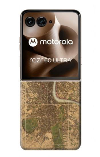 S3230 Vintage Map of London Case For Motorola Razr 70 Ultra, 60 Ultra, 50 Ultra, Ultra 2026, Ultra 2025