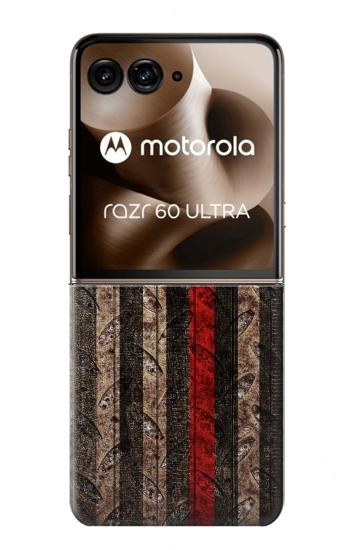 S3804 Fire Fighter Metal Red Line Flag Graphic Case For Motorola Razr 70 Ultra, 60 Ultra, 50 Ultra, Ultra 2026, Ultra 2025