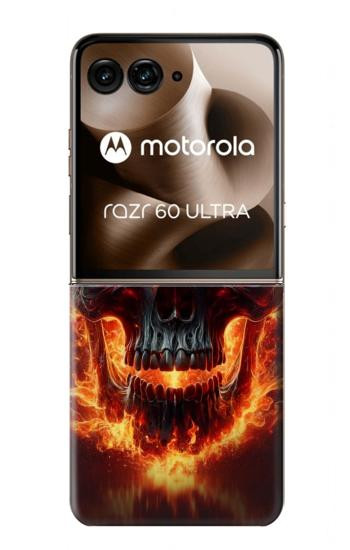 S3986 Fire Skull Case For Motorola Razr 70 Ultra, 60 Ultra, 50 Ultra, Ultra 2026, Ultra 2025