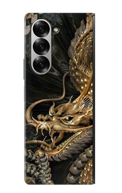 S0426 Gold Dragon Case For Samsung Galaxy Z Fold 7