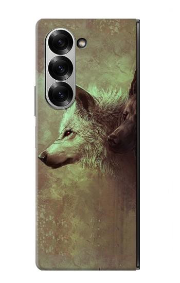 S0931 White Black Wolf Case For Samsung Galaxy Z Fold 7