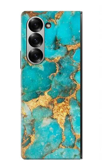 S2906 Aqua Turquoise Stone Case For Samsung Galaxy Z Fold 7