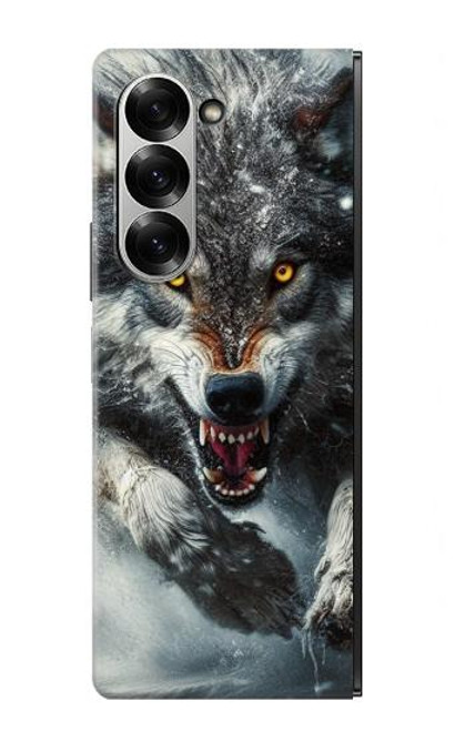 S3965 Angry Wolf Running Case For Samsung Galaxy Z Fold 7