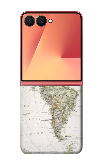 S0604 World Map Case For Samsung Galaxy Z Flip 7