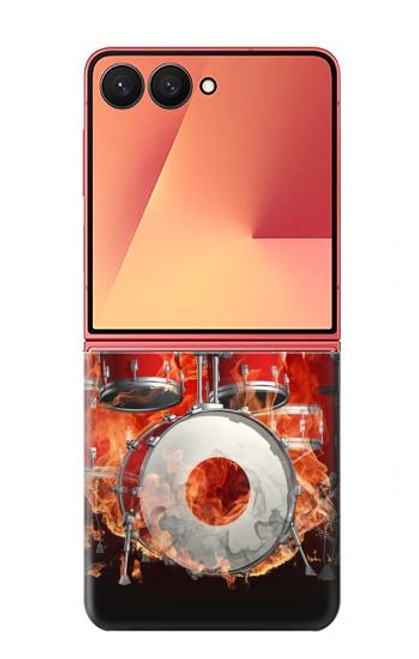 S1431 Skull Drum Fire Rock Case For Samsung Galaxy Z Flip 7