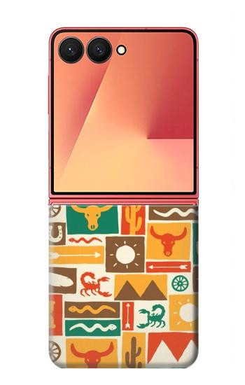 S1873 Western Pattern Case For Samsung Galaxy Z Flip 7