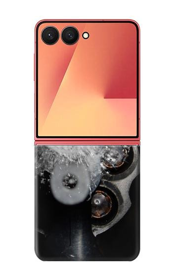 S2387 Gun Bullet Hole Glass Case For Samsung Galaxy Z Flip 7