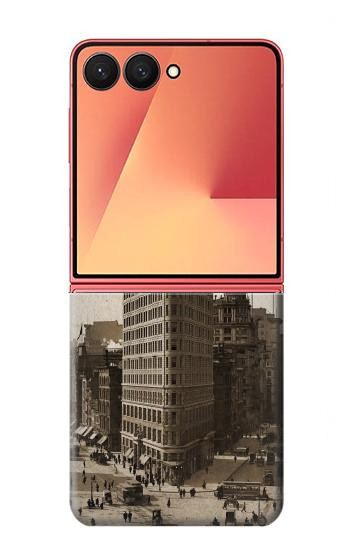 S2832 New York 1903 Flatiron Building Postcard Case For Samsung Galaxy Z Flip 7