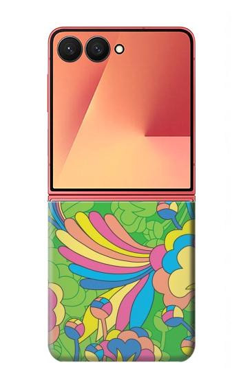 S3273 Flower Line Art Pattern Case For Samsung Galaxy Z Flip 7