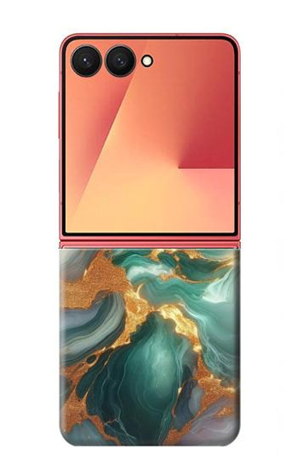 S3993 Green Marble Gold Veins Case For Samsung Galaxy Z Flip 7