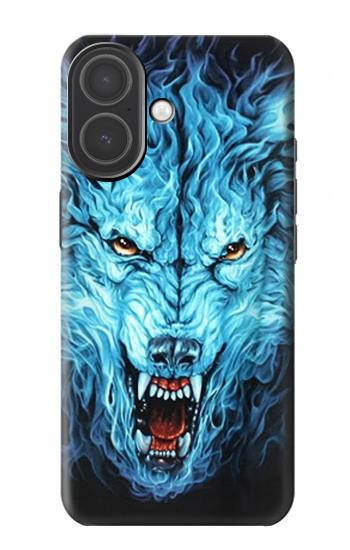 S0752 Blue Fire Grim Wolf Case For iPhone 17