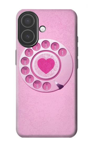 S2847 Pink Retro Rotary Phone Case For iPhone 17