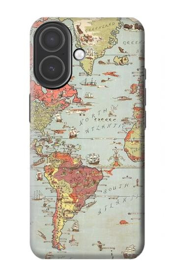 S3418 Vintage World Map Case For iPhone 17