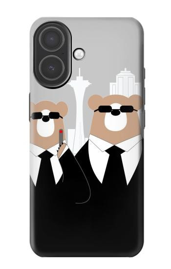 S3557 Bear in Black Suit Case For iPhone 17