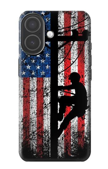 S3803 Electrician Lineman American Flag Case For iPhone 17