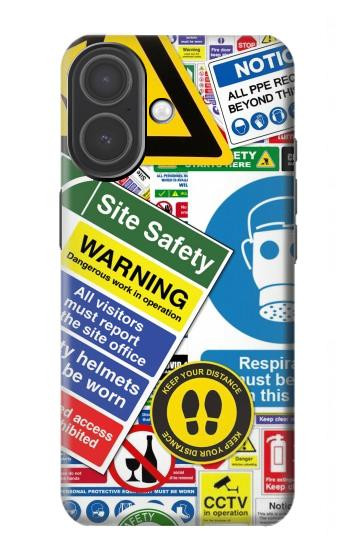 S3960 Safety Signs Sticker Collage Case For iPhone 17