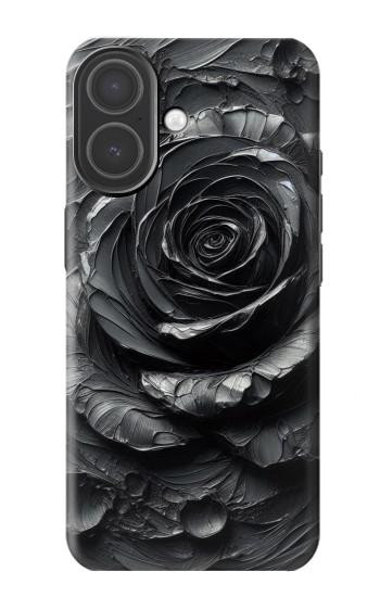 S3969 Black Rose Hard Brush Stroke Case For iPhone 17