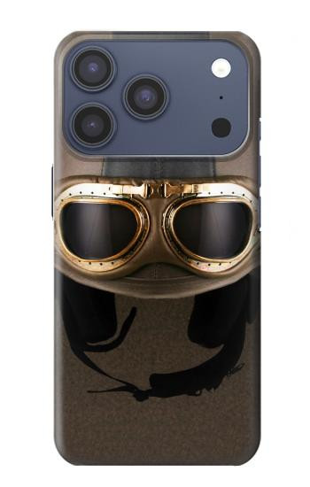 S2645 Vintage Brown Goggles Motorcycle Helmet Case For iPhone 17 Pro